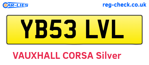 YB53LVL are the vehicle registration plates.