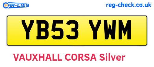 YB53YWM are the vehicle registration plates.