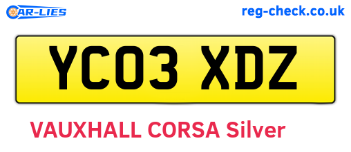 YC03XDZ are the vehicle registration plates.