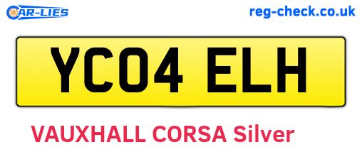 YC04ELH are the vehicle registration plates.