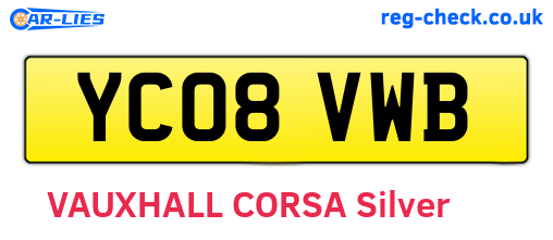 YC08VWB are the vehicle registration plates.