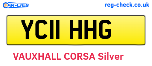 YC11HHG are the vehicle registration plates.