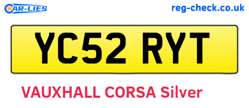 YC52RYT are the vehicle registration plates.