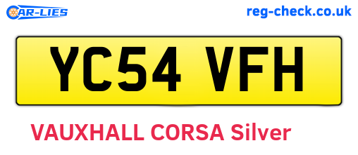 YC54VFH are the vehicle registration plates.