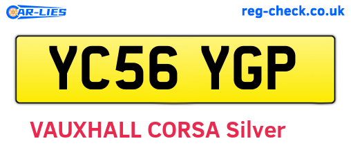 YC56YGP are the vehicle registration plates.