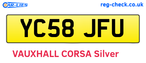 YC58JFU are the vehicle registration plates.