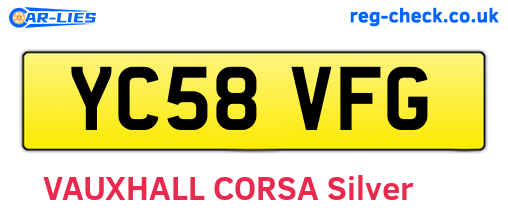 YC58VFG are the vehicle registration plates.