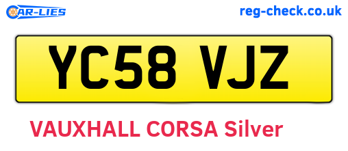 YC58VJZ are the vehicle registration plates.