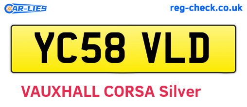 YC58VLD are the vehicle registration plates.