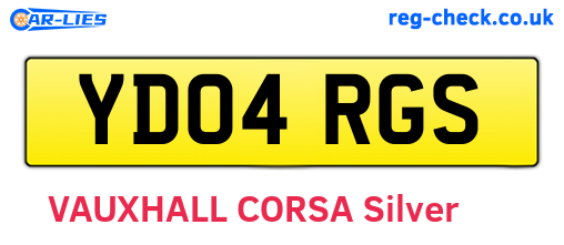 YD04RGS are the vehicle registration plates.