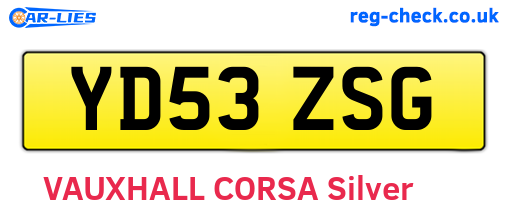 YD53ZSG are the vehicle registration plates.