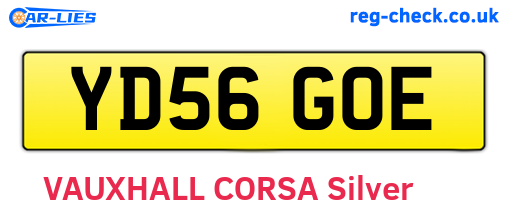 YD56GOE are the vehicle registration plates.