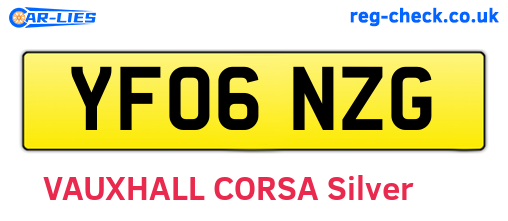 YF06NZG are the vehicle registration plates.