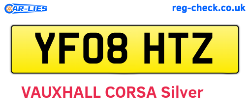YF08HTZ are the vehicle registration plates.