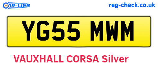 YG55MWM are the vehicle registration plates.