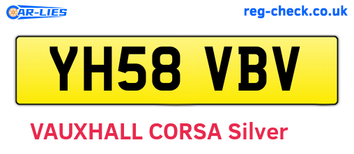 YH58VBV are the vehicle registration plates.