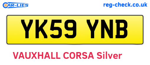 YK59YNB are the vehicle registration plates.