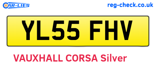 YL55FHV are the vehicle registration plates.