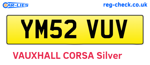 YM52VUV are the vehicle registration plates.