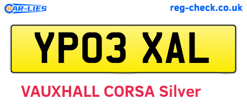 YP03XAL are the vehicle registration plates.