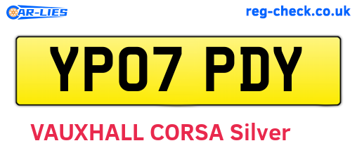 YP07PDY are the vehicle registration plates.