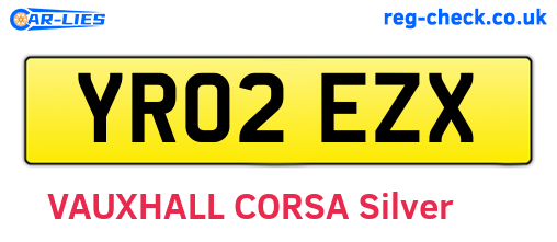 YR02EZX are the vehicle registration plates.