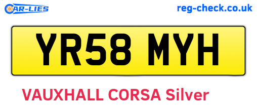 YR58MYH are the vehicle registration plates.