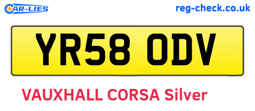 YR58ODV are the vehicle registration plates.