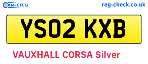 YS02KXB are the vehicle registration plates.