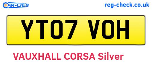 YT07VOH are the vehicle registration plates.