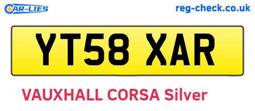 YT58XAR are the vehicle registration plates.