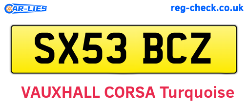 SX53BCZ are the vehicle registration plates.