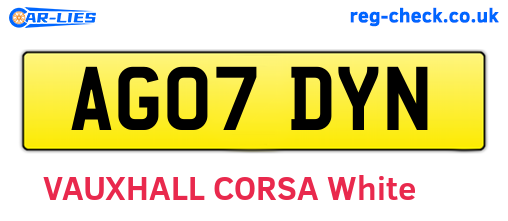 AG07DYN are the vehicle registration plates.