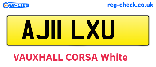 AJ11LXU are the vehicle registration plates.