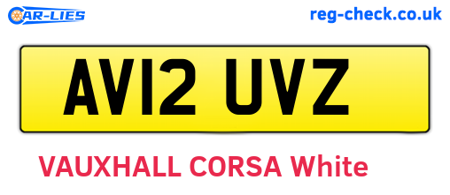 AV12UVZ are the vehicle registration plates.