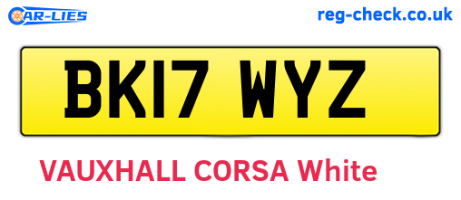 BK17WYZ are the vehicle registration plates.