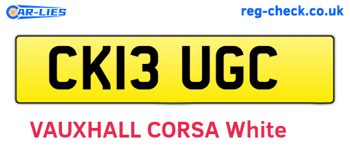 CK13UGC are the vehicle registration plates.