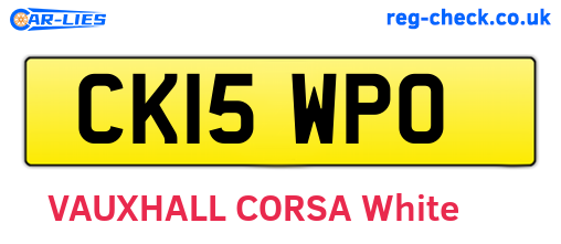 CK15WPO are the vehicle registration plates.
