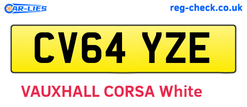 CV64YZE are the vehicle registration plates.