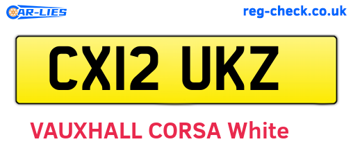 CX12UKZ are the vehicle registration plates.