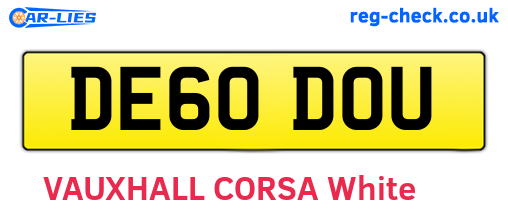 DE60DOU are the vehicle registration plates.