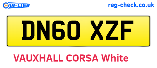 DN60XZF are the vehicle registration plates.