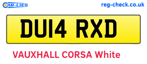 DU14RXD are the vehicle registration plates.