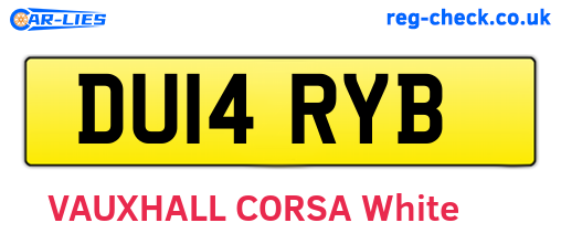 DU14RYB are the vehicle registration plates.