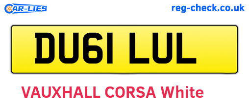 DU61LUL are the vehicle registration plates.