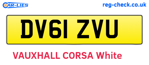 DV61ZVU are the vehicle registration plates.