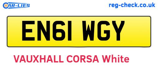 EN61WGY are the vehicle registration plates.