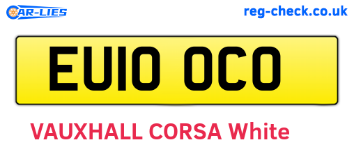 EU10OCO are the vehicle registration plates.