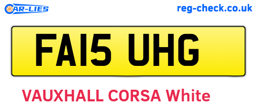 FA15UHG are the vehicle registration plates.