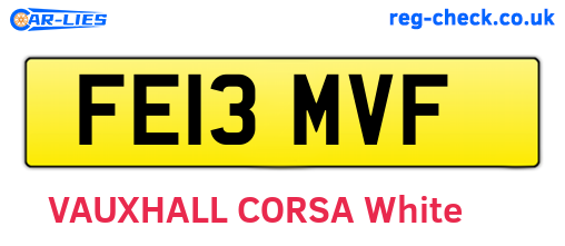 FE13MVF are the vehicle registration plates.
